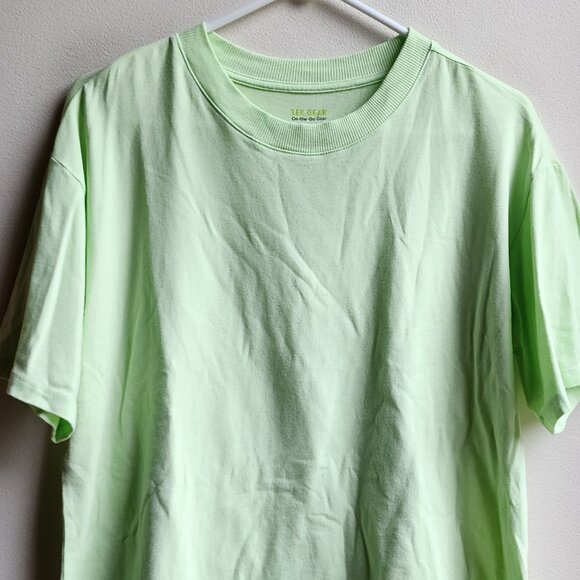 Tek Gear Neon Green Cropped Scoop Neck T-Shirt Size Medium - Picture 5 of 12